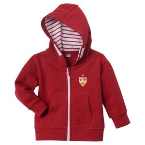 Red Zip Up Hooded Football Jacket - Stuttgart VfB Fritzle